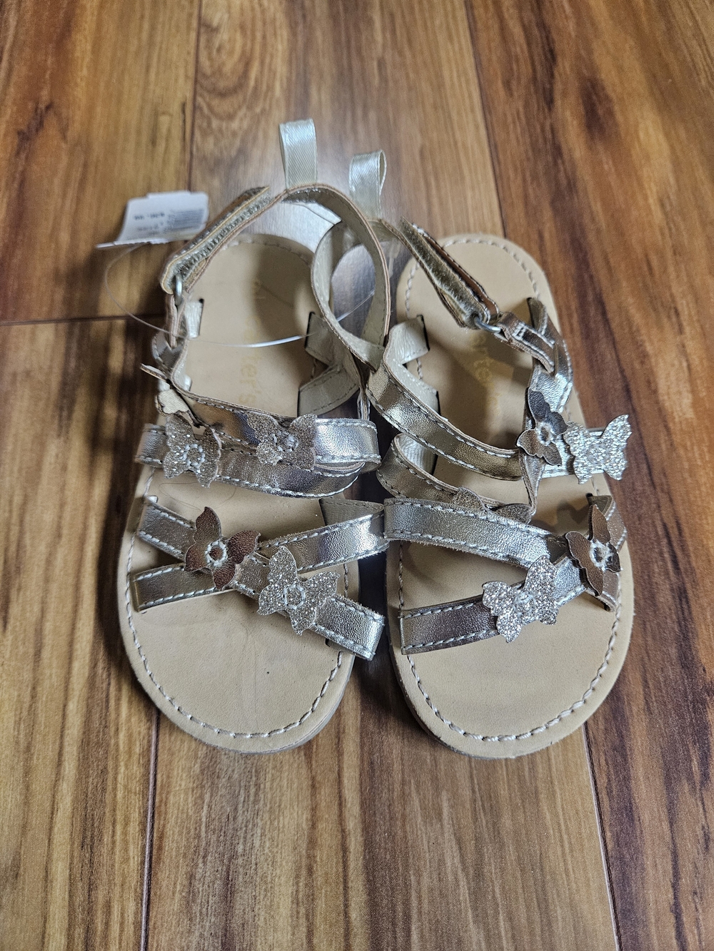 Carter's Girls Metallic Gold Floral Strap Sandals